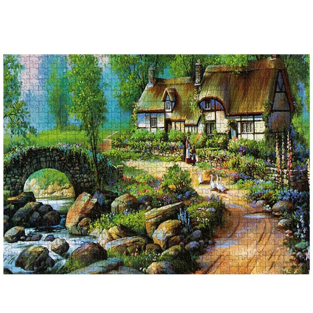 GENERICO - rompecabeza de puente pequeño en el bosque Puzzle 1000 Piezas