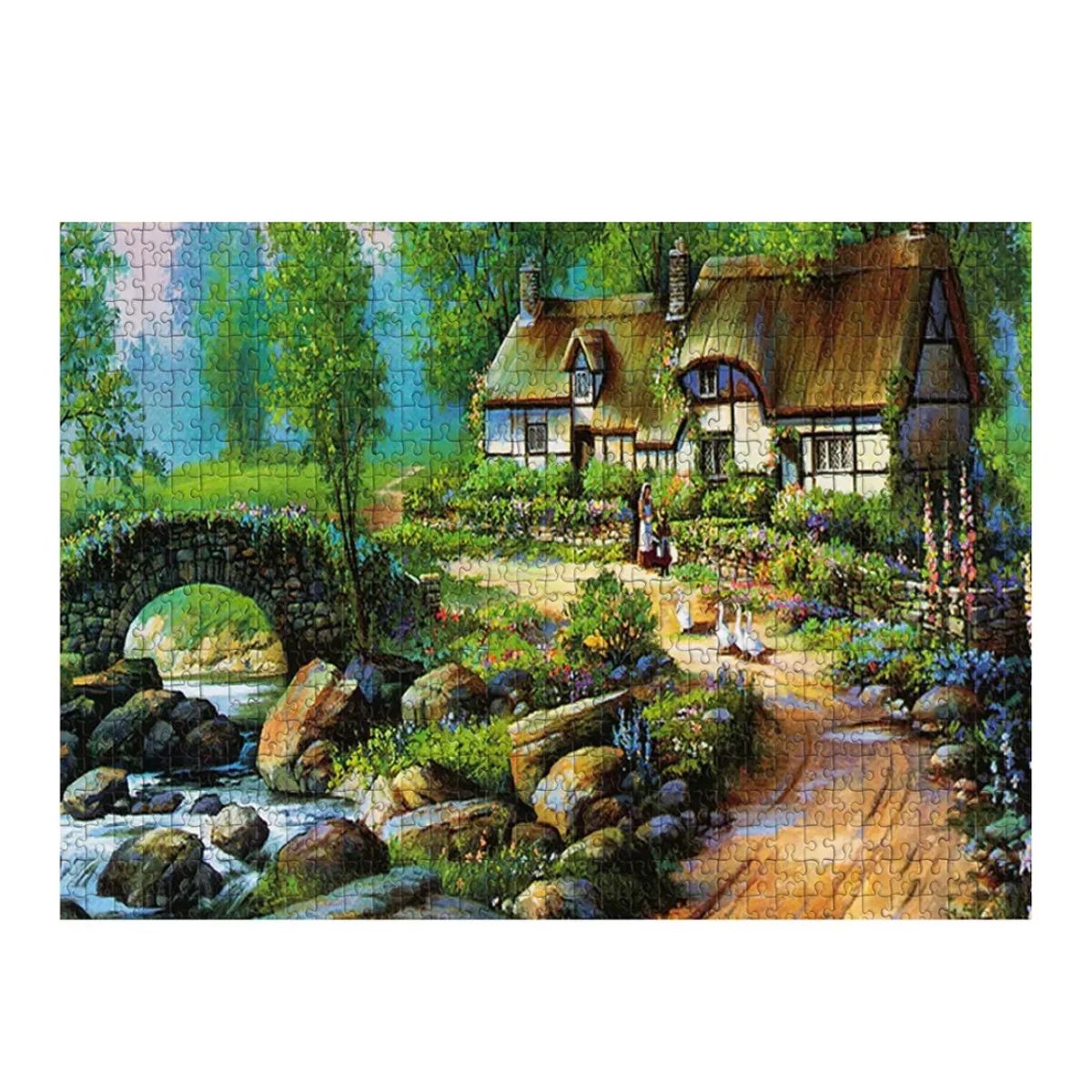 GENERICO - rompecabeza de puente pequeño en el bosque Puzzle 1000 Piezas