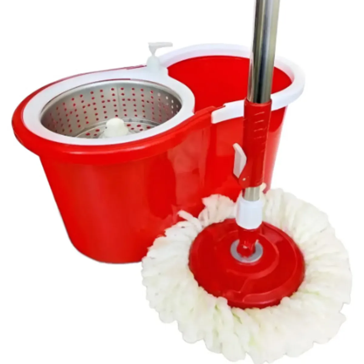 GENERICO - Mopa Giratoria 360 Con Canasto Metálico Y 2 Repuestos