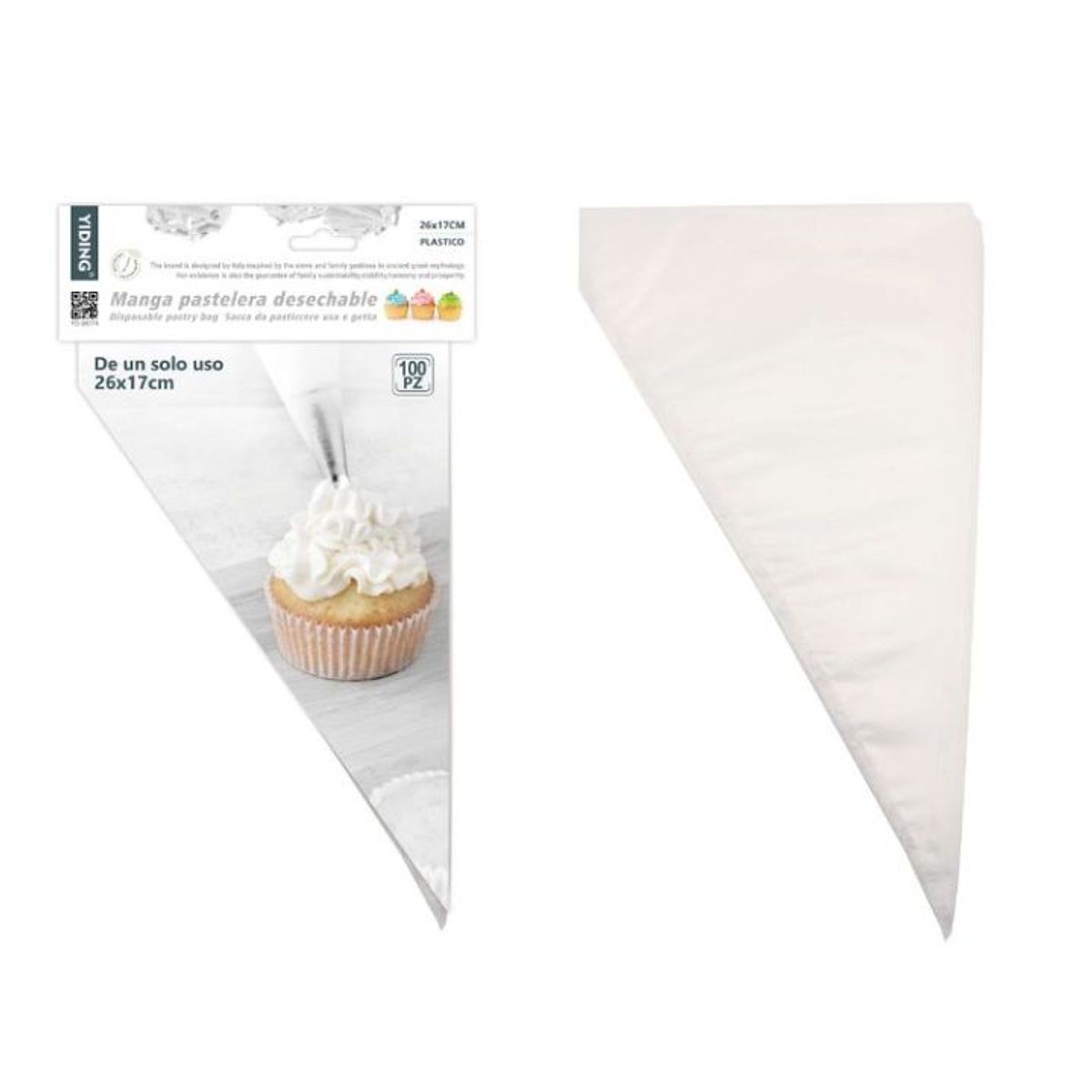 GENERICO - Mangas Pasteleras Desechables - 26cm x 17cm, Pack De 100 PCS