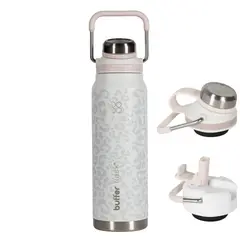 BUFFER FLASK - Termo Botella Agua Termica Buffer Acero Inoxidable 710ml - Negro - Blanco