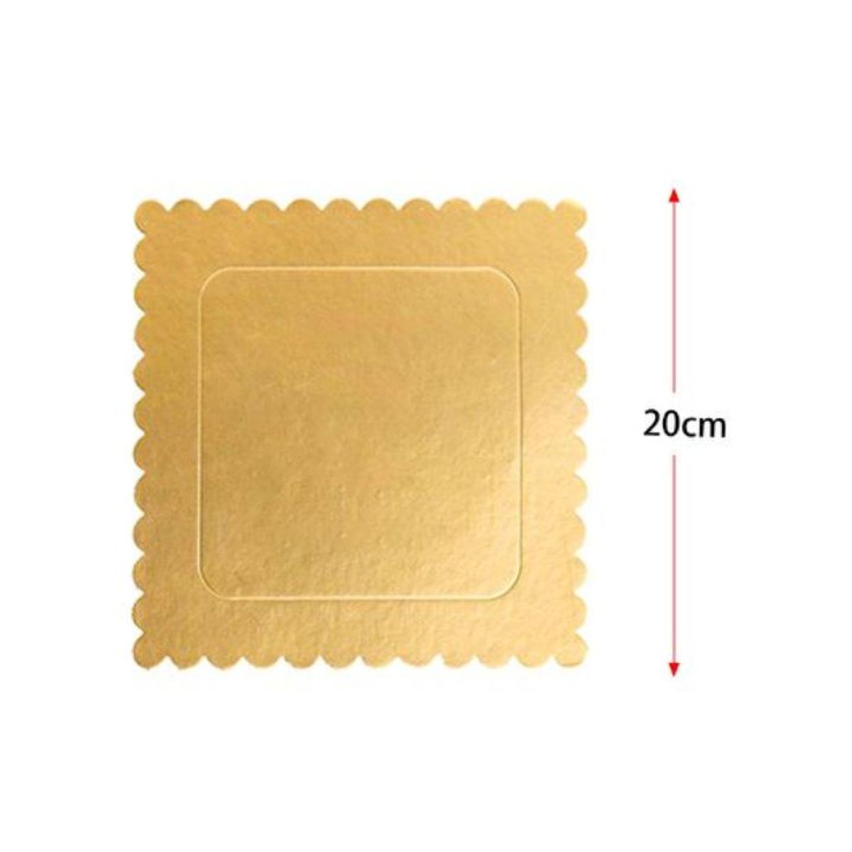 GENERICO - Bandejas Para Tartas Cuadradas - 20cm, Dorado, Pack de 5 PCS