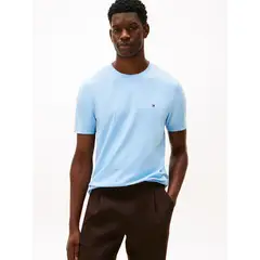 TOMMY HILFIGER - Polera Essential C-Neck Regular Fit Celeste