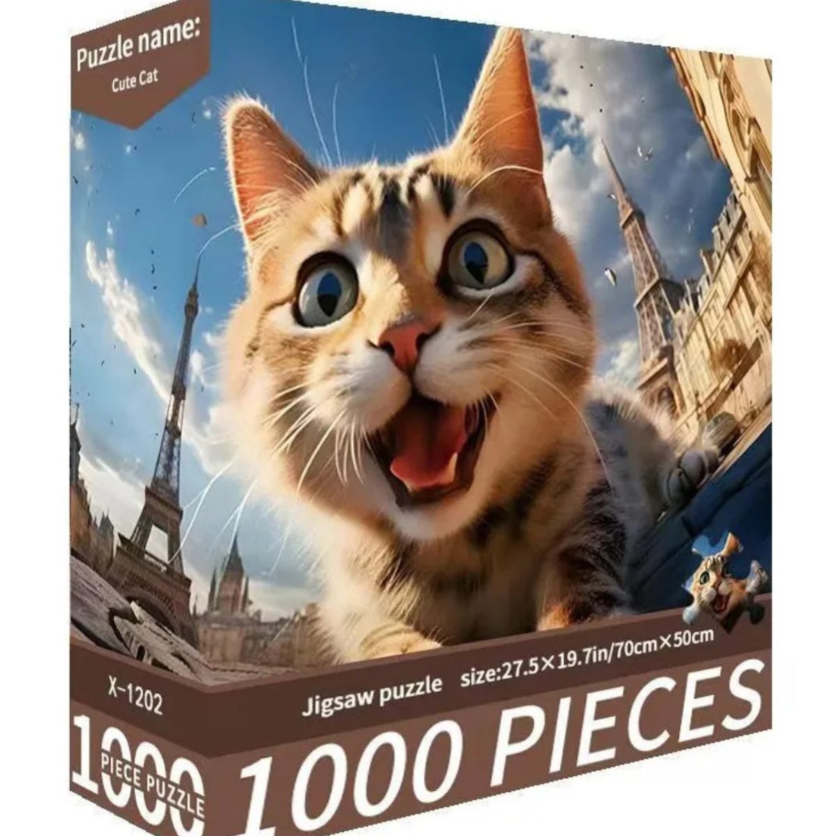 GENERICO - Rompecabezas diseño de Gato En Paris Cute Cat Puzzle 1000 pzs