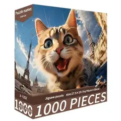 GENERICO - Rompecabezas diseño de Gato En Paris Cute Cat Puzzle 1000 pzs