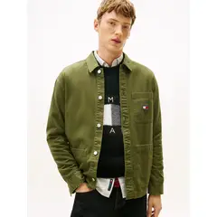 TOMMY HILFIGER - Sobrecamisa Oversize Con Parche Verde Tommy Jeans