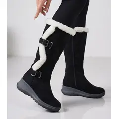 SNOOPY - Bota Invierno Mujer Taco Bajo en Gamuza M613