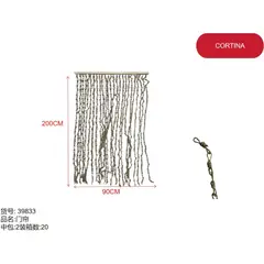 GENERICO - Cortina separadora de espacios (GRIS OSCURO - 200CM*90CM) 39833