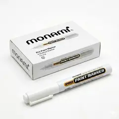 MONAMI - MARCADOR ÓLEO BLANCO MARCA METAL CAJA 12UN