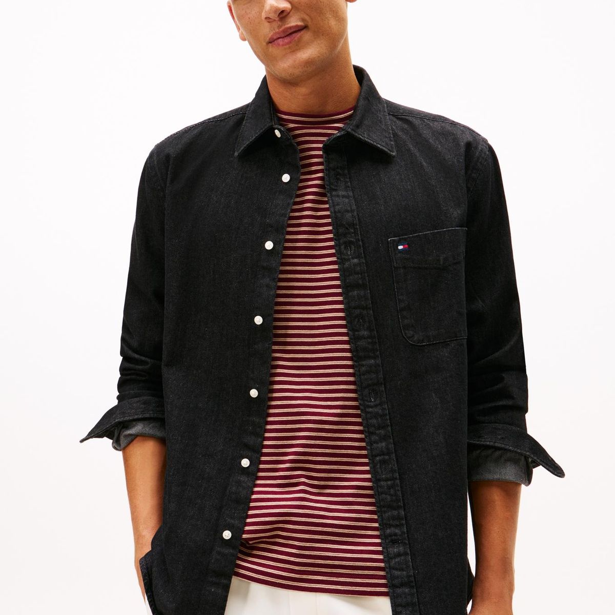 TOMMY HILFIGER - Camisa Denim Regular Fit Negro Tommy Hilfiger