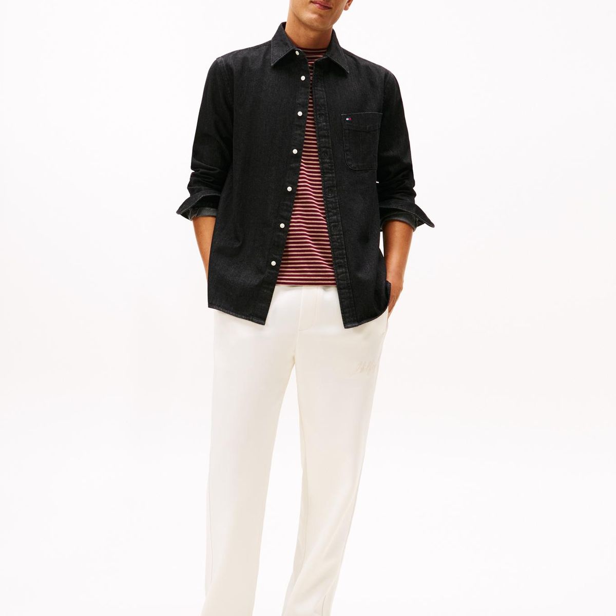 TOMMY HILFIGER - Camisa Denim Regular Fit Negro Tommy Hilfiger