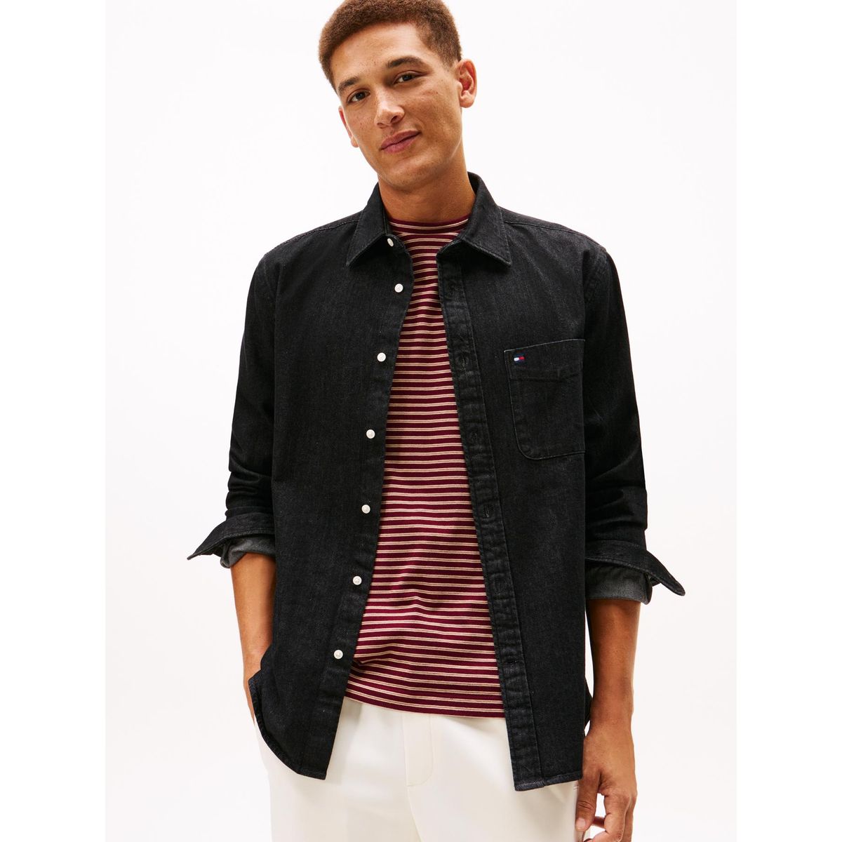TOMMY HILFIGER - Camisa Denim Regular Fit Negro Tommy Hilfiger