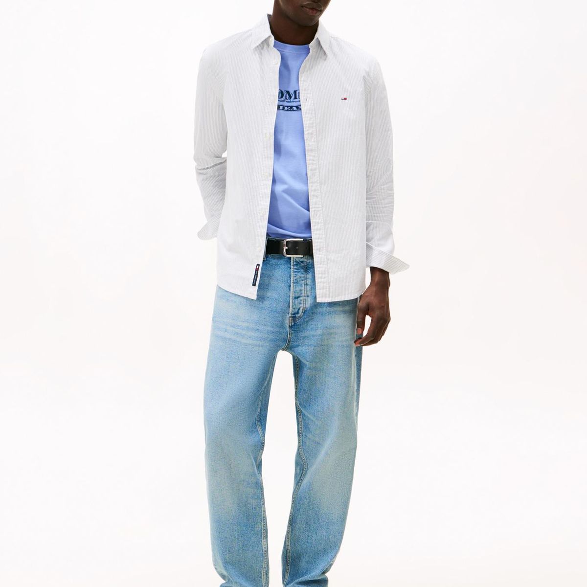 TOMMY HILFIGER - Camisa Diseño De Rayas Slim Fit Blanco Tommy Jeans