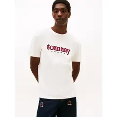 TOMMY HILFIGER - Polera Con Aplicación Del Logo Regular Fit Blanco Tommy Jeans
