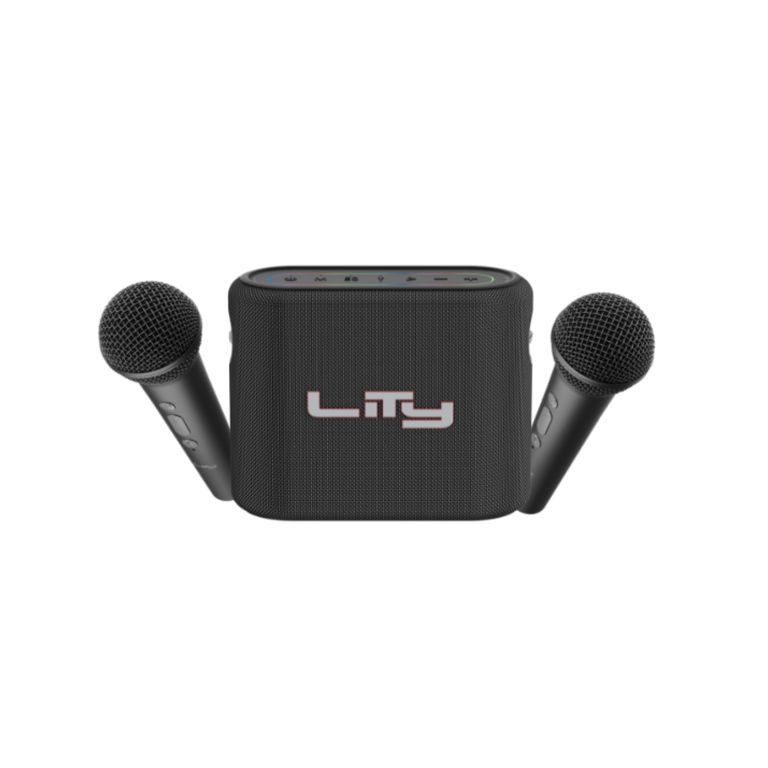 Parlante Bluetooth Karaoke 80W con 2 Microfonos Negro B15P Negro