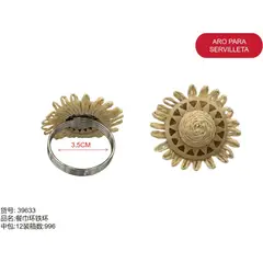 GENERICO - Aro para servilletas (DISEÑO DE FLOR TEJIDA - 3.5CM) 39633