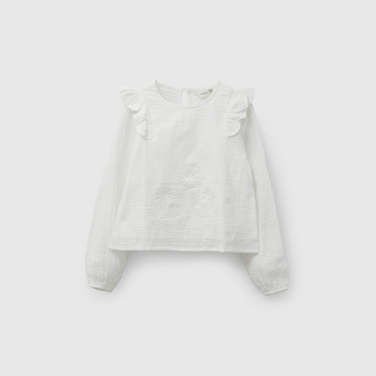 COLLOKY - Blusa Bambula Crema Niña 3-4A a 12-13A