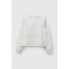 COLLOKY - Blusa Bambula Crema Niña 3-4A a 12-13A
