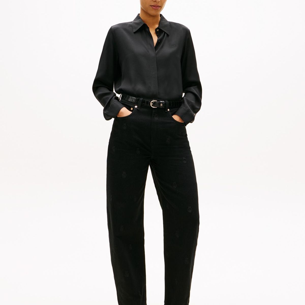 TOMMY HILFIGER - Camisa Twill Regular Fit Negro Tommy Hilfiger