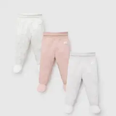 COLLOKY - Pack 3 Panty ballerina algodón niña rosado 0M a 18/24M