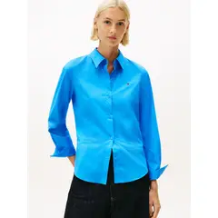 TOMMY HILFIGER - Camisa A Rayas Regular Fit Turquesa