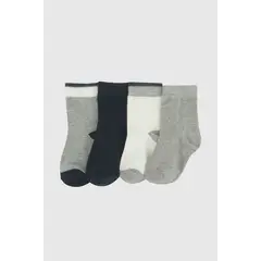 COLLOKY - Calcetin deportivo punto suave y resistente niño gris 0/3M a 3/4A