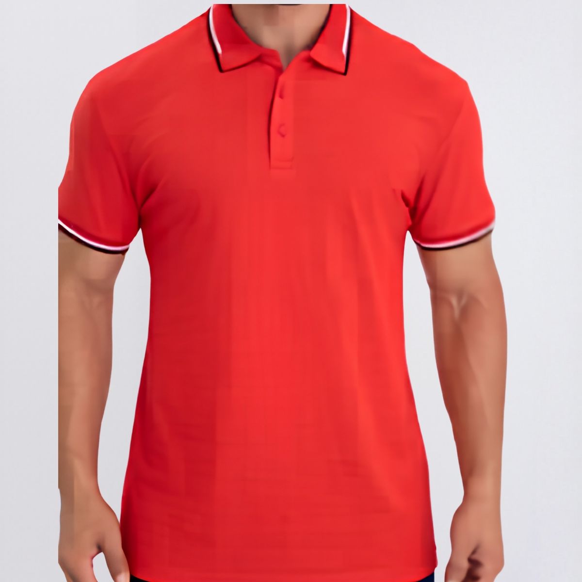 LIKE SHOP - Polera Piqué Líneas Hombre Manga Corta Algodón Primavera verano 6287