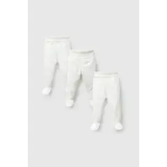 COLLOKY - Pack 3 Panty - Ballerina Algodón Blanco Unisex 0M a 18/24M