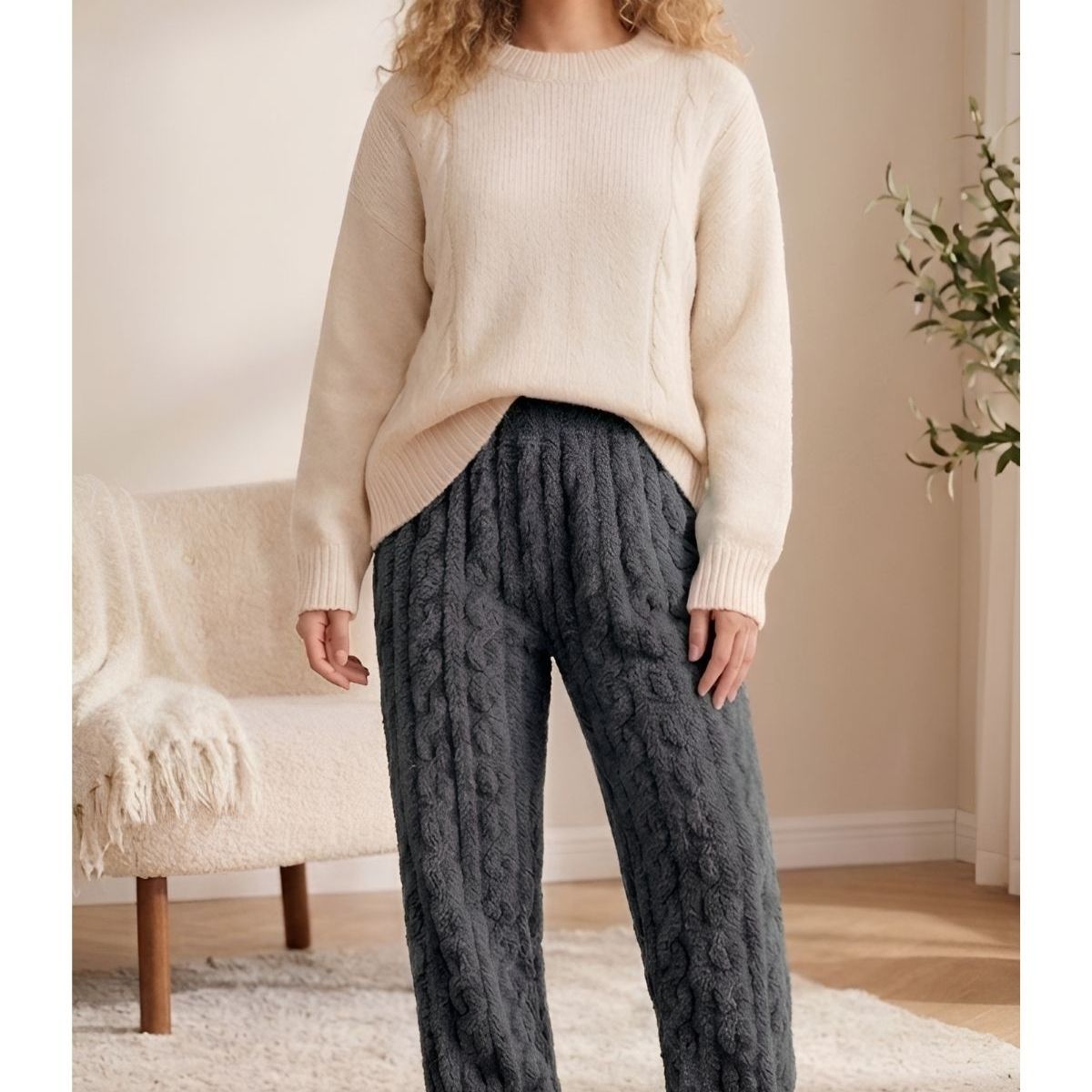 LOOK SHOP - Pijama Pantalón De Dormir Polar Invierno Mujer, Hombre 1085