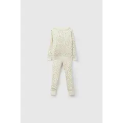 COLLOKY - Pijama flores niña algodón beige 2A a 12A