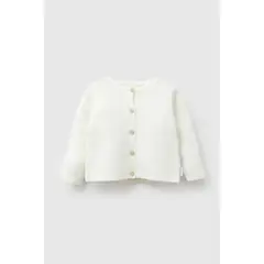 COLLOKY - Chaleco tejido unisex blanco RN a 6-9M