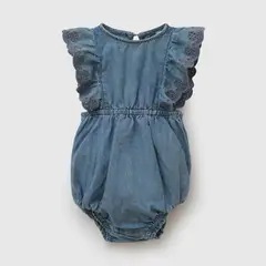 COLLOKY - Entero mezclilla niña denim 0-3M a 9-12M