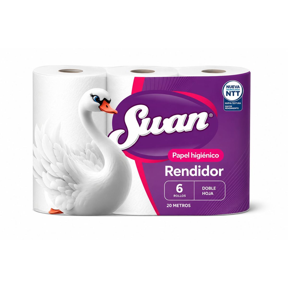 SWAN - Manga de Papel Higiénico – 48 Rollos de 20 metros – Swan