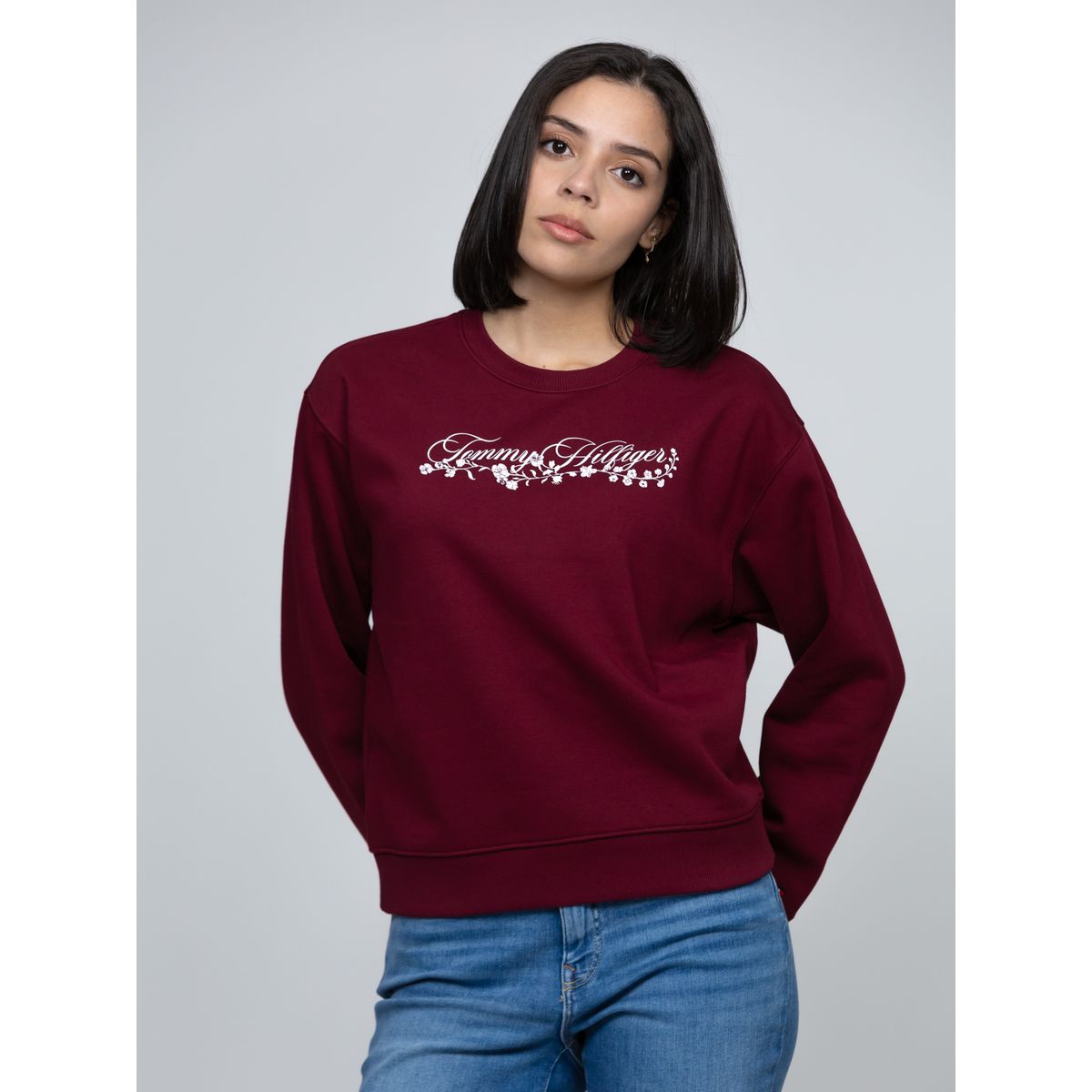 TOMMY HILFIGER - Polerón Con Logo Gráfico Burdeo Tommy Hilfiger