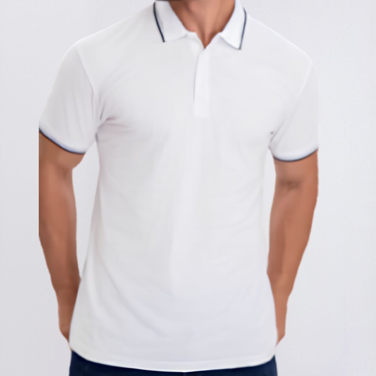LIKE SHOP - Polera Piqué Líneas Hombre Manga Corta Algodón Primavera verano 6287
