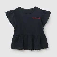 COLLOKY - Polera Niña Manga Vuelos Azul