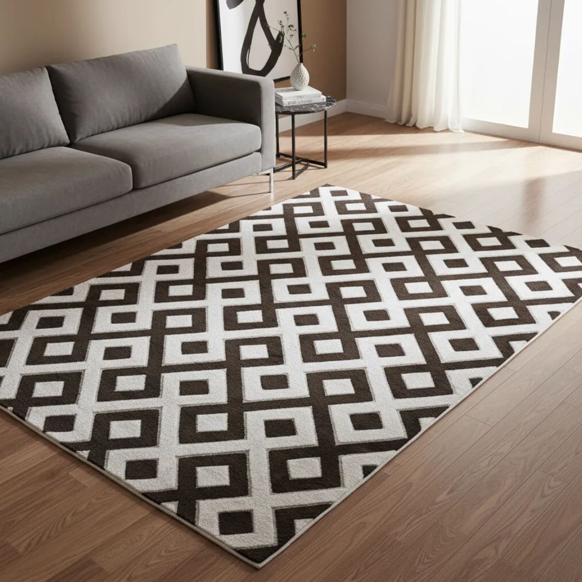 GENERICO - Alfombra Texturizada Lavable Living Y Dormitorio Moderna 160x200cm