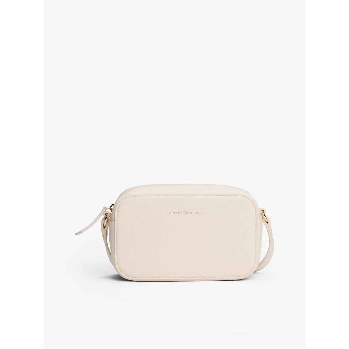 TOMMY HILFIGER - Cartera Bandolera Con Logo Metalizado Beige Tommy Hilfiger