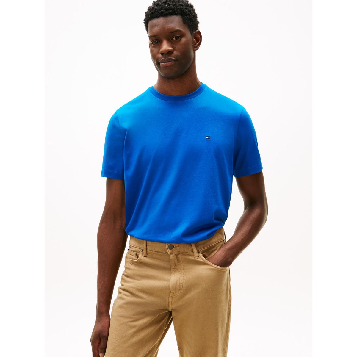 TOMMY HILFIGER - Polera Essential C-Neck Regular Fit Azul Tommy Hilfiger