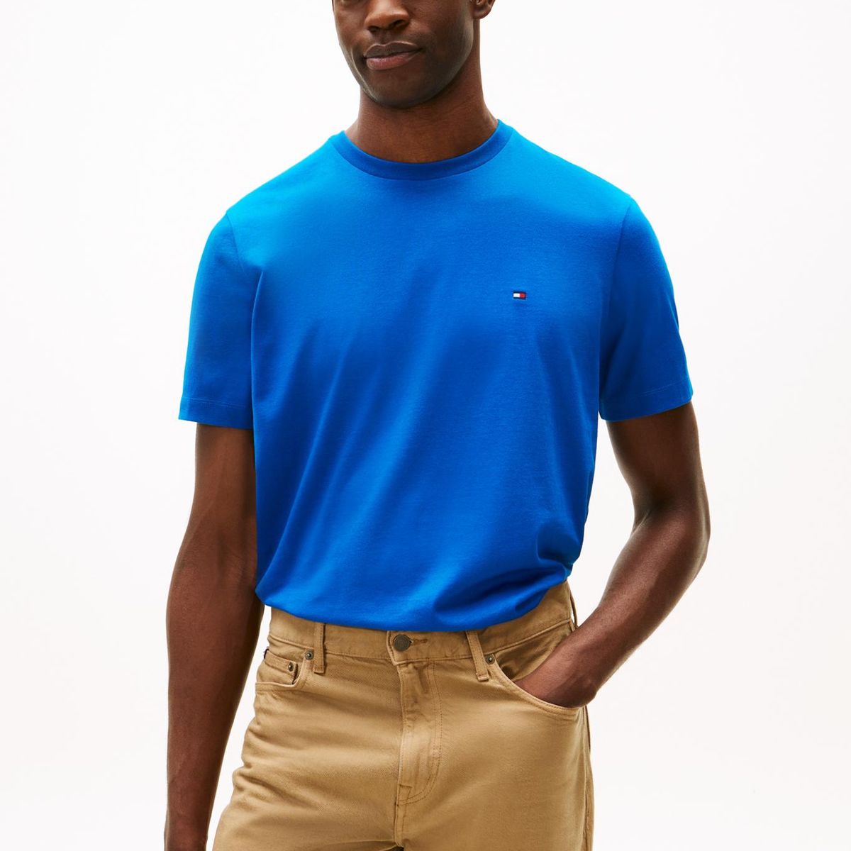 TOMMY HILFIGER - Polera Essential C-Neck Regular Fit Azul Tommy Hilfiger