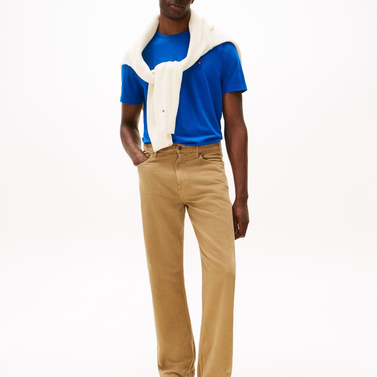 TOMMY HILFIGER - Polera Essential C-Neck Regular Fit Azul Tommy Hilfiger