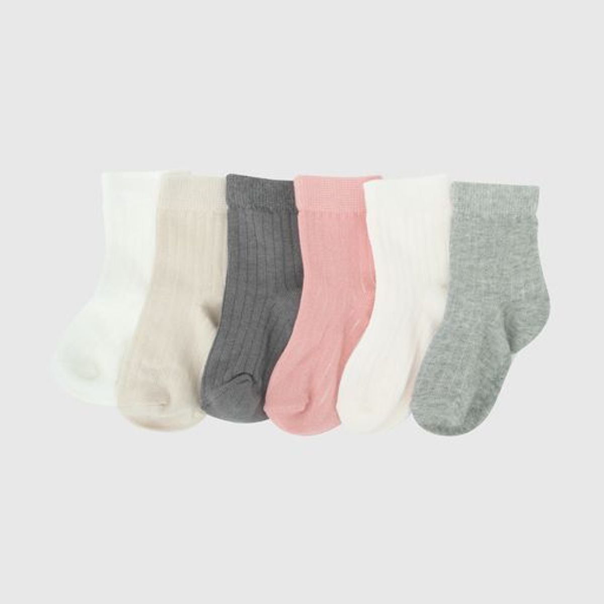 COLLOKY - Pack 6 Calcetin Deportivo Punto Suave Y Resistente Multicolor Niña 0/3M a 3/4A