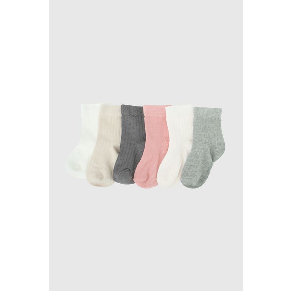 COLLOKY - Pack 6 Calcetin Deportivo Punto Suave Y Resistente Multicolor Niña 0/3M a 3/4A