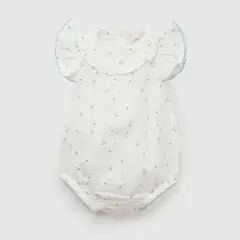 COLLOKY - Entero berries bambula niña blanco 0-3M a 9-12M