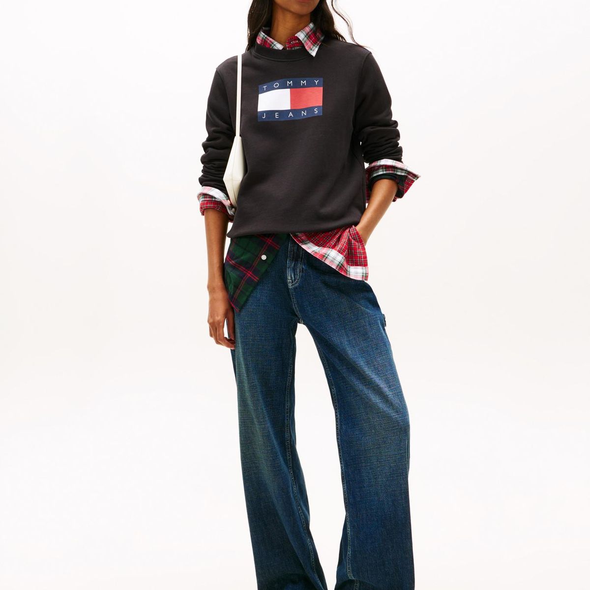 TOMMY HILFIGER - Polerón Con Logo Tonal Negro Tommy Jeans