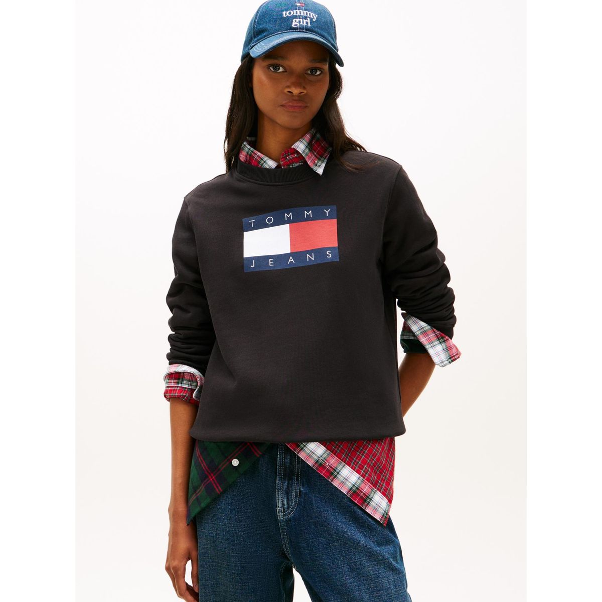 TOMMY HILFIGER - Polerón Con Logo Tonal Negro Tommy Jeans