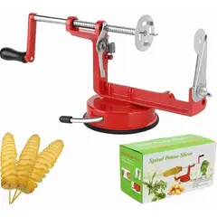 IRM - Cortadora De Papas Espiral Manual Acero Inoxidable Maquina Papas Fritas Tornado Brochetas De Frutas