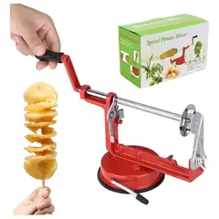 IRM - Maquina Cortadora De Papas Espiral Manual Acero Inoxidable Con Ventosa Base Firme Para Cocina Hogar