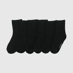 COLLOKY - Pack 6 Calcetin 3/4 punto suave y resistente niño negro 23-39