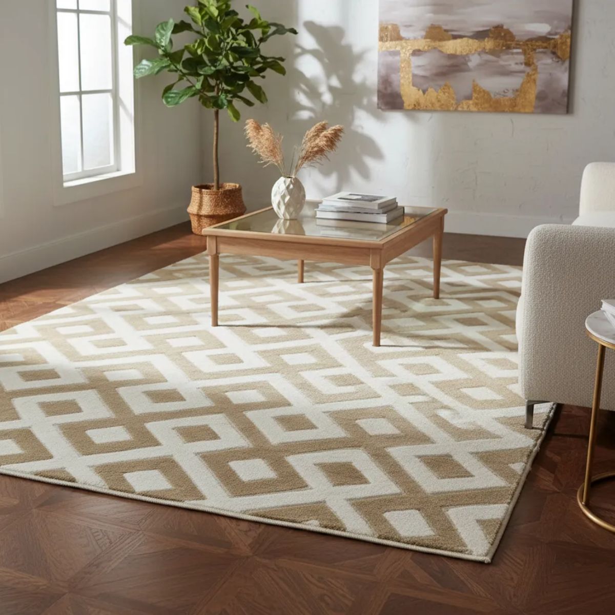 GENERICO - Alfombra Texturizada Lavable Living Y Dormitorio Moderna 160x200cm